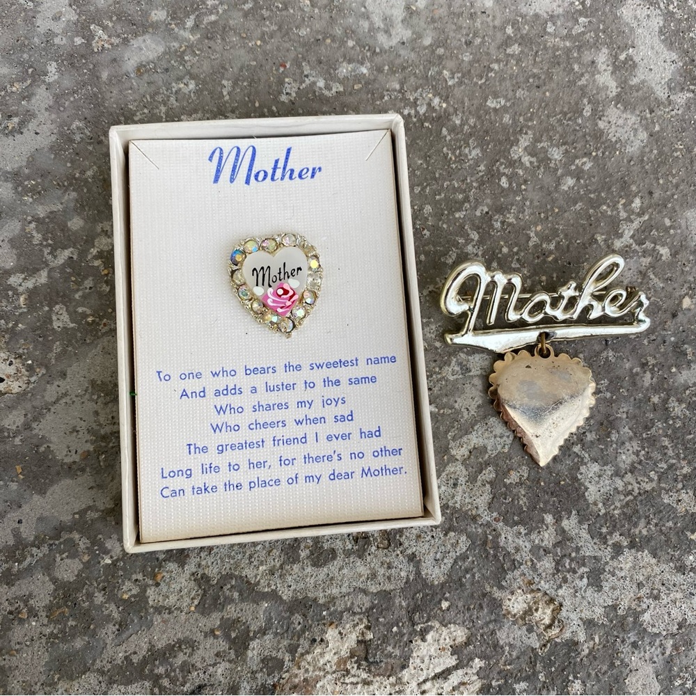 2/$16 Two Silver Toned Mother Pins / Brooches